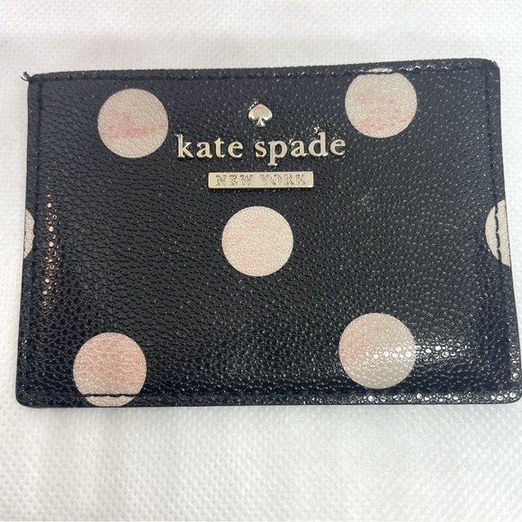 Kate Spade Black & Cream Polka Dot Zip Wristlet and Card Case - Picture 7 of 7